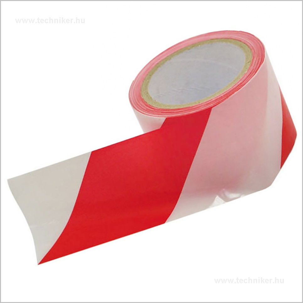közúti jelzőszalag piros-fehér 100m termék fő termékképe